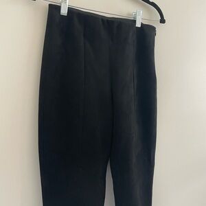 Zara Basic Women's Size Small Black Skinny Suede Like Pants Ankle Zipper